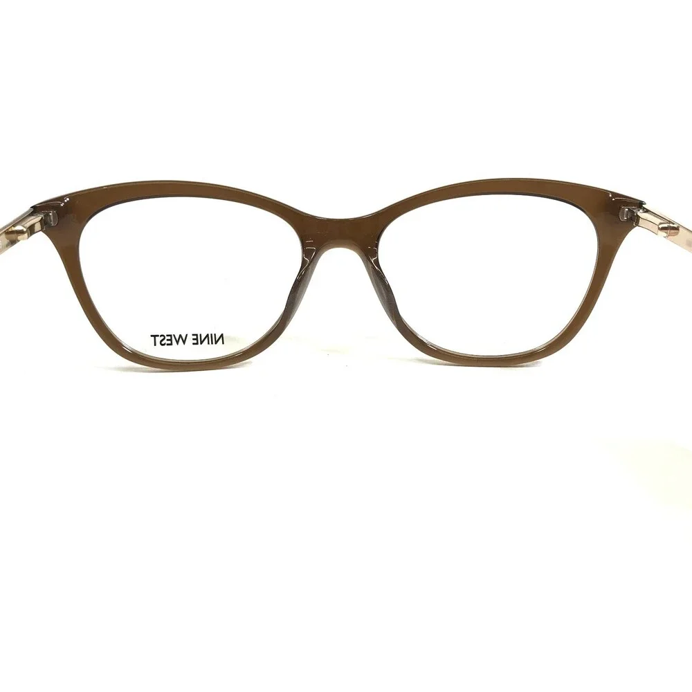 Nine West Eyeglasses Frames NW8004 210 Clear Brown Gold Cat Eye 52-17-135